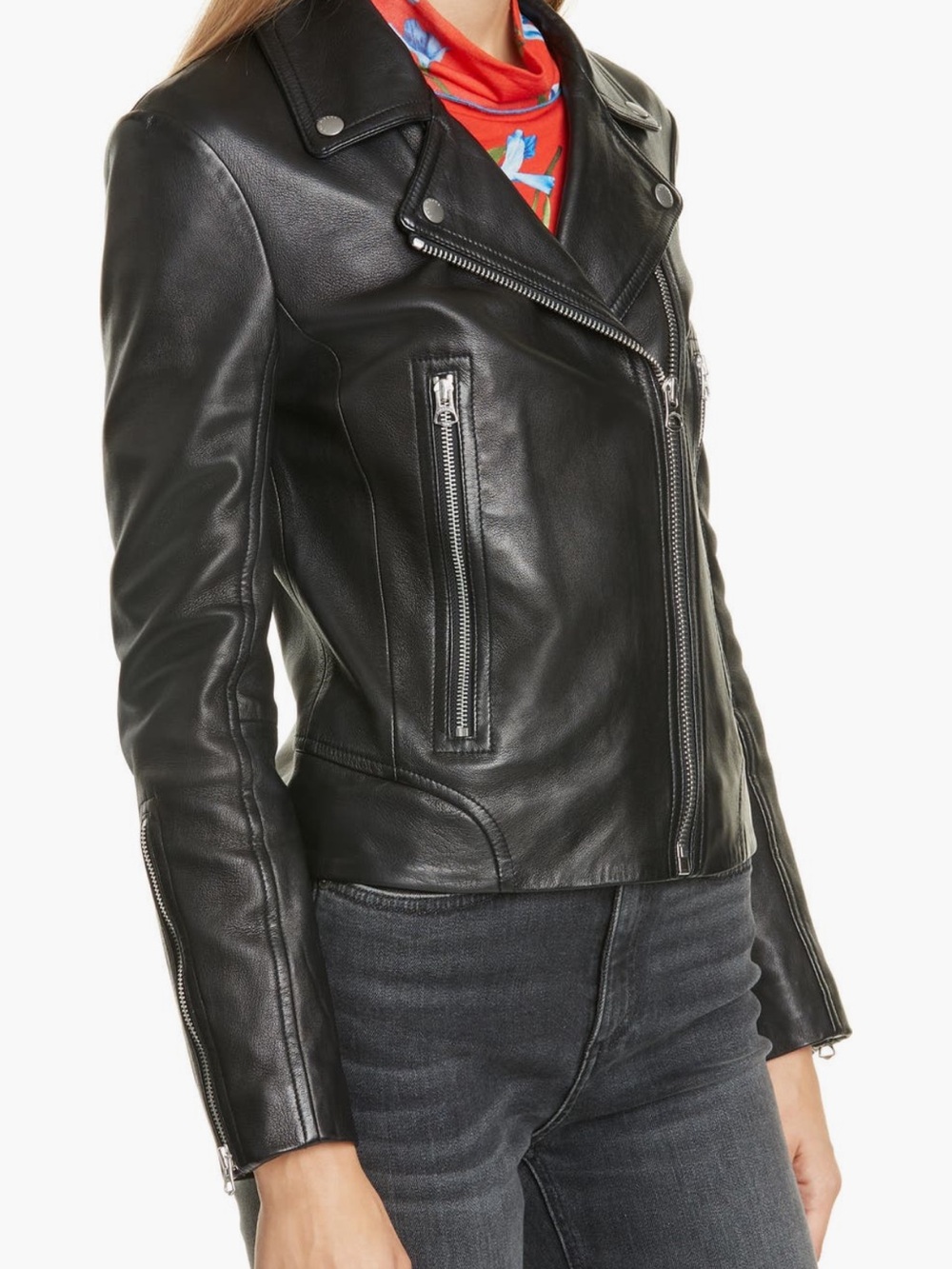 Rag and Bone Classic Black Leather Moto Jacket - Women
